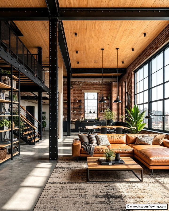 Industrial Edge with Plywood and Metal AccentsExact - 25 Plywood Ceiling Ideas for a Rustic Look