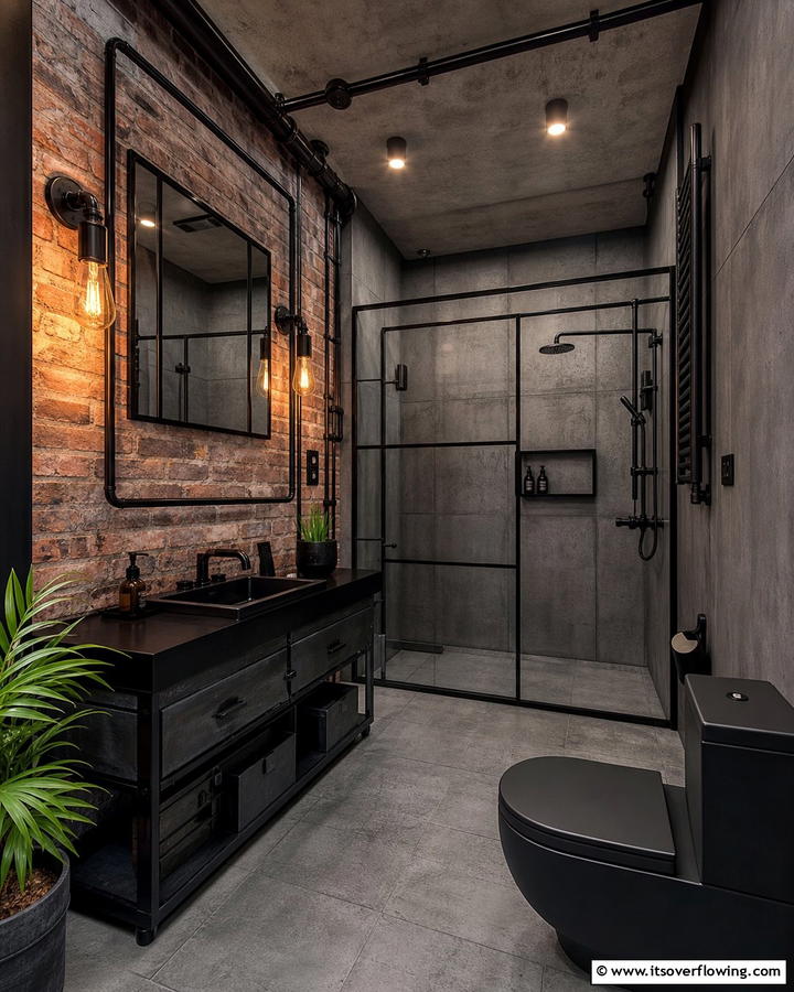 Industrial Elements - 21 Modern Bathroom Ideas for a Luxurious Spa Experience