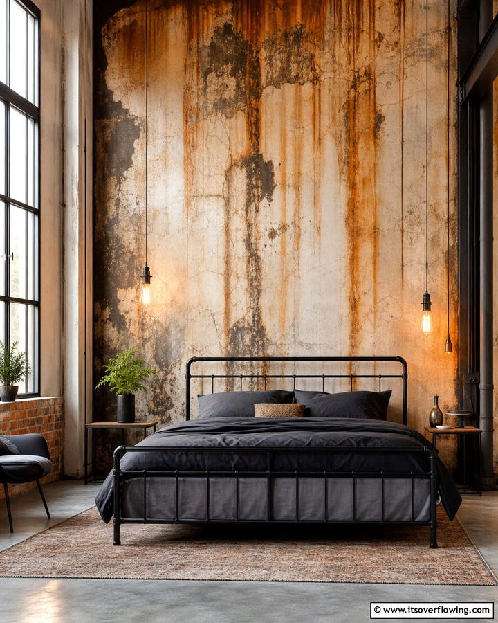 Industrial Elements - 21 Creative Bedroom Wall Painting Ideas for Stylish Rooms