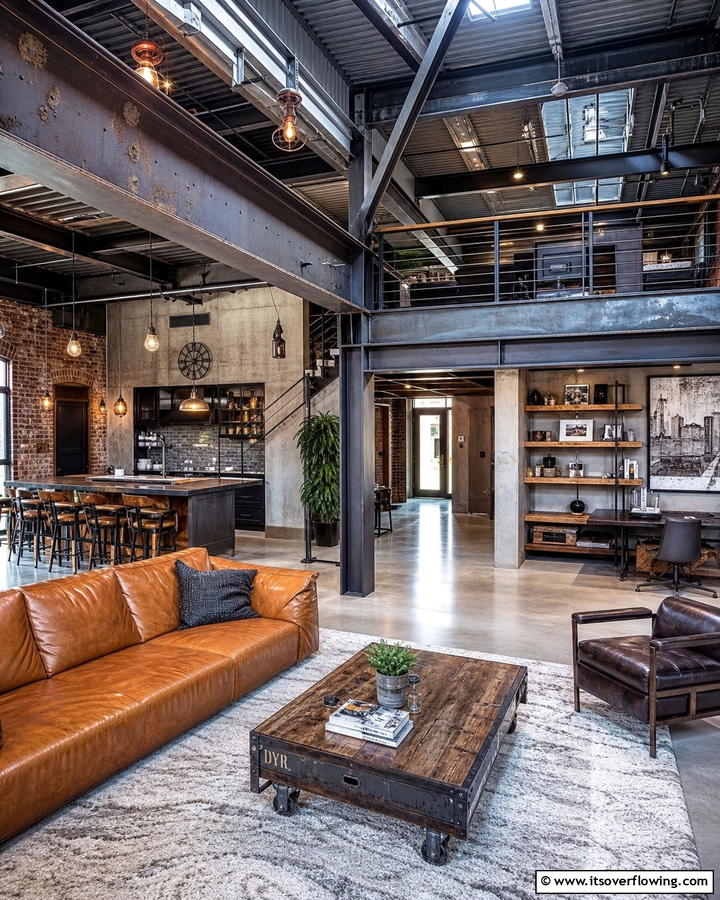 Industrial Exposed Charm - 21 Decorative Ceiling Beam Ideas for Rustic Charm