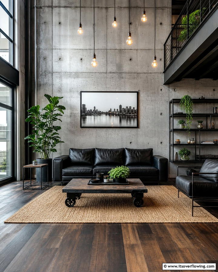 Industrial Exposed Concrete Walls - 30 Wall Covering Ideas to Transform Your Interior Design