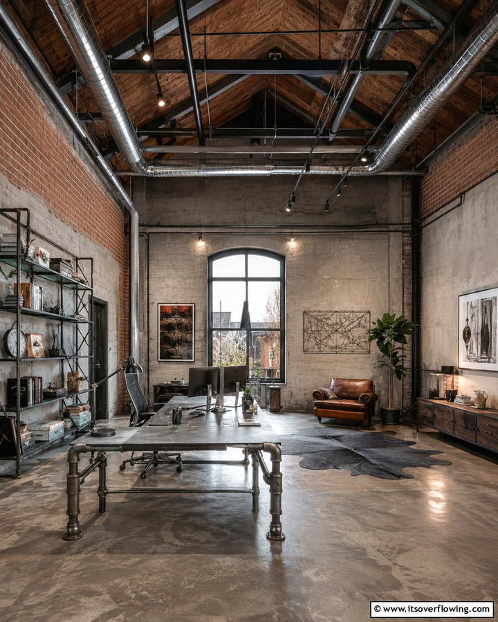 Industrial Exposed Ductwork Ceiling - 30 Grand Cathedral Ceiling Ideas to Elevate Your Home’s Architecture