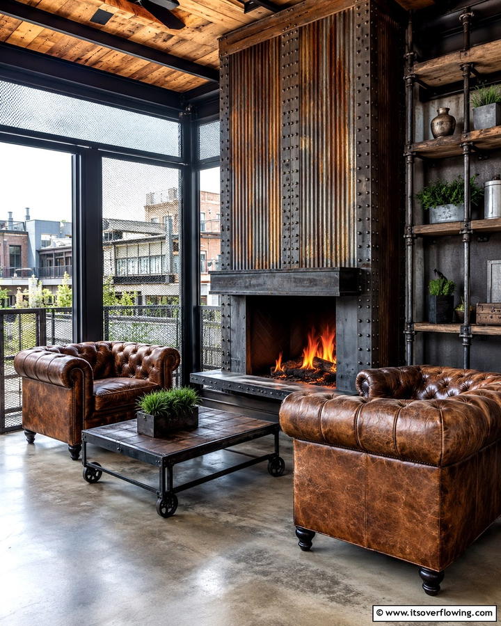 Industrial Fireplace AestheticOne - 25 Screened-in Porch With Fireplace Ideas for Cozy Evenings