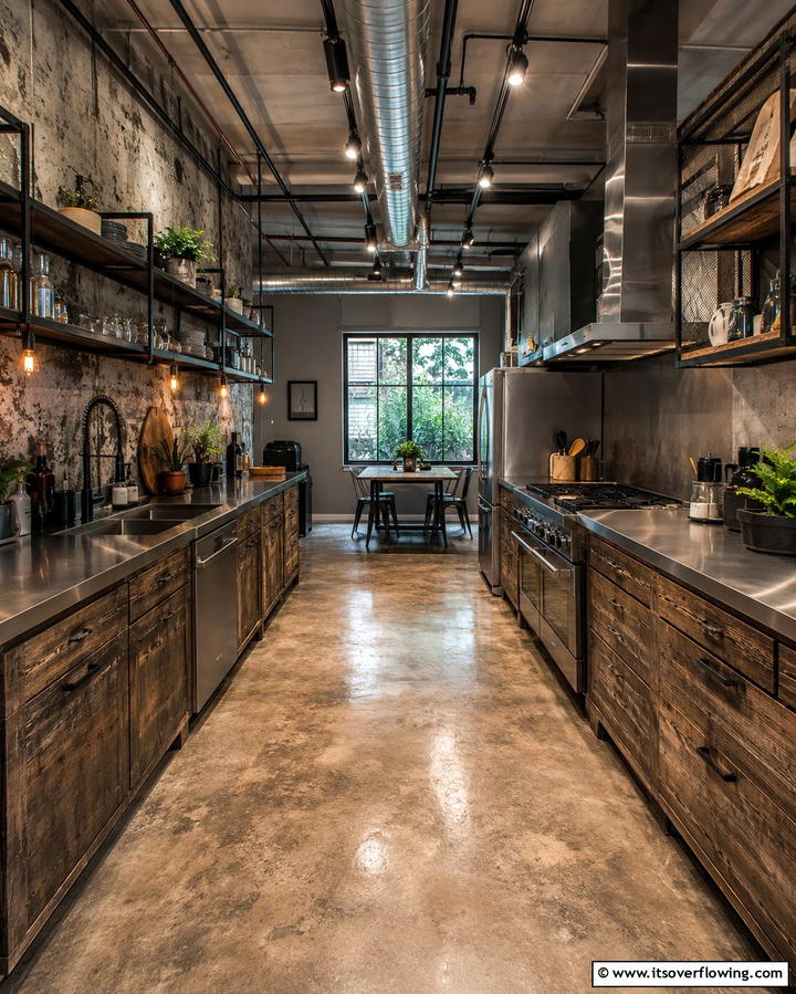 Industrial Inspired Design - 30 Parallel Modular Kitchen Designs for Efficient Cooking