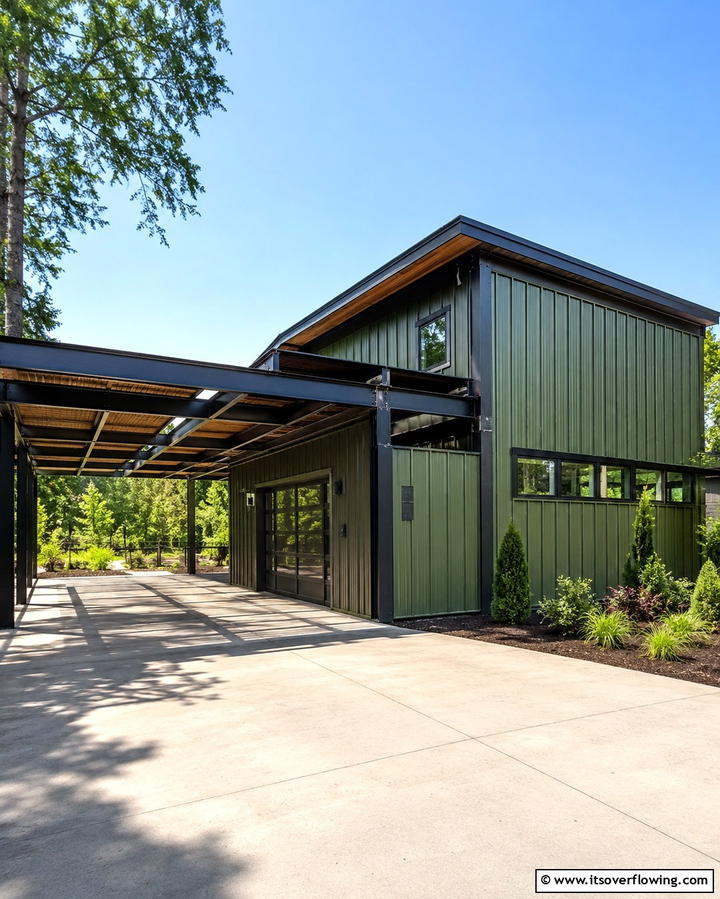 Industrial Inspired Design with Green and Black - 25 Green House Exterior With Black Trim Ideas