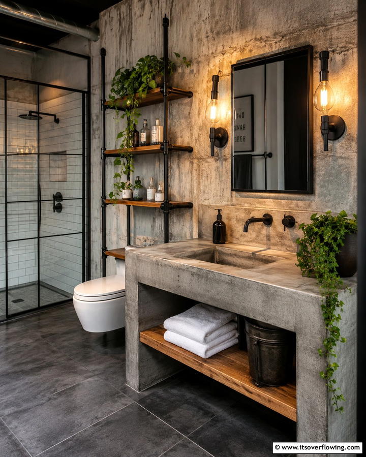 Industrial Inspired Details - 25 Aesthetic Bathroom Ideas for a Spa-Like Retreat