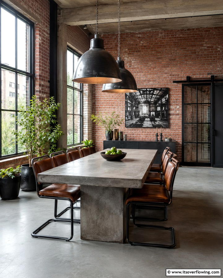 Industrial Inspired Dining Space - 25 Masculine Dining Room Ideas for Modern Men