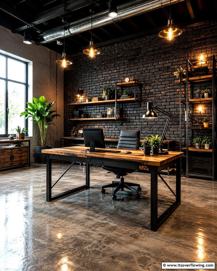 Industrial Inspired WorkspaceOne - 30 Home Office Ideas Designed Specifically for Him
