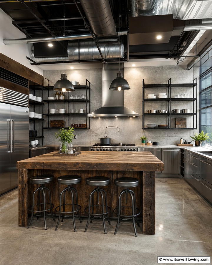 Industrial Kitchen Innovations - 21 Industrial Interior Design Ideas for Urban Chic Spaces