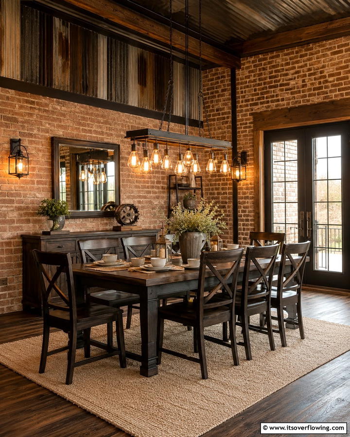 Industrial Lighting Fixtures - 25 Rustic Barndominium Interior Design Ideas