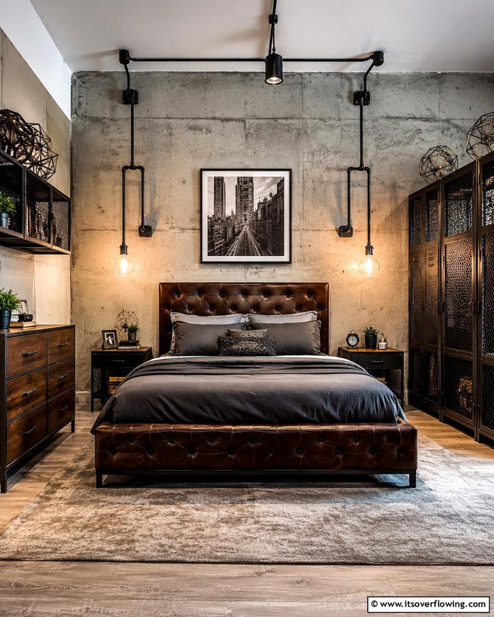 Industrial Lighting Fixtures - 25 Trendy Hipster Bedroom Ideas for a Unique Personal Space