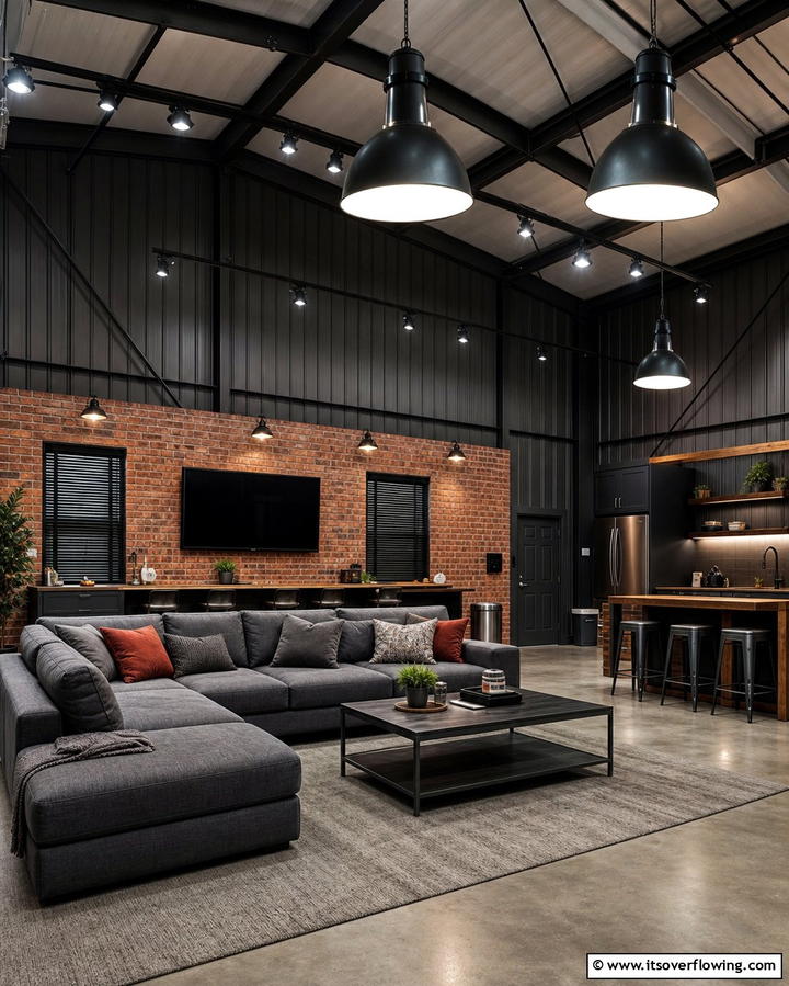 Industrial Lighting Fixtures - 25 Pole Barn Interior Ideas for a Versatile Space