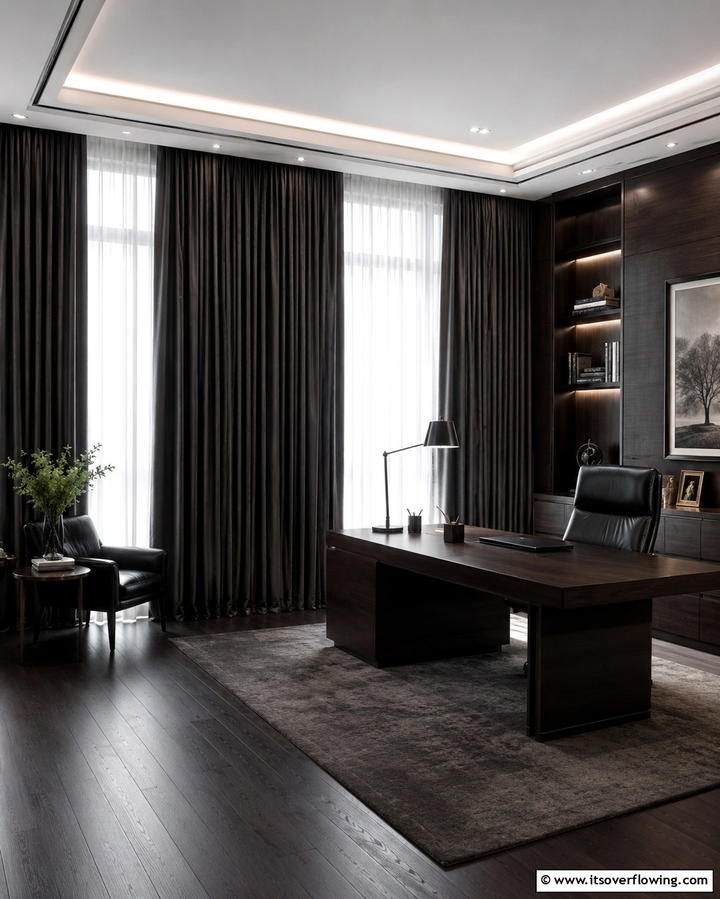 Industrial Lighting FixturesOne - 30 Moody Dark Home Office Designs for a Productive Workspace