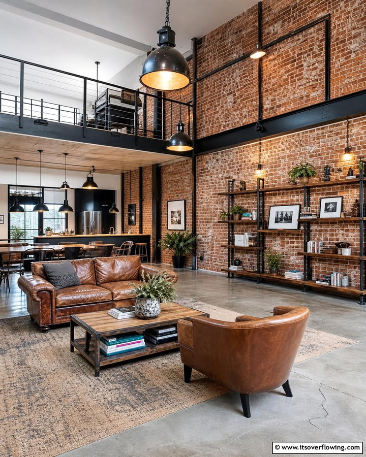 Industrial Loft Appeal - 25 Brick Accent Wall Ideas for a Stylish Home Feature