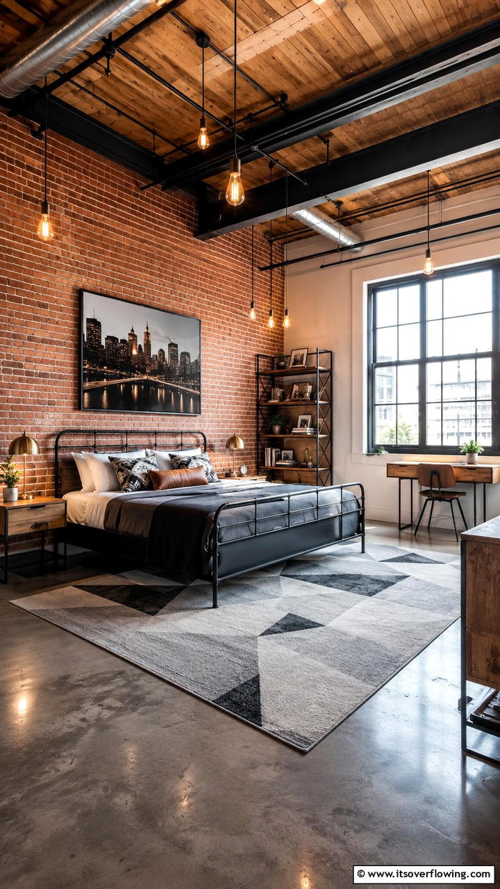Industrial Loft Bedroom - 30 Bedroom Ideas For Couples- Romantic Retreat Inspiration
