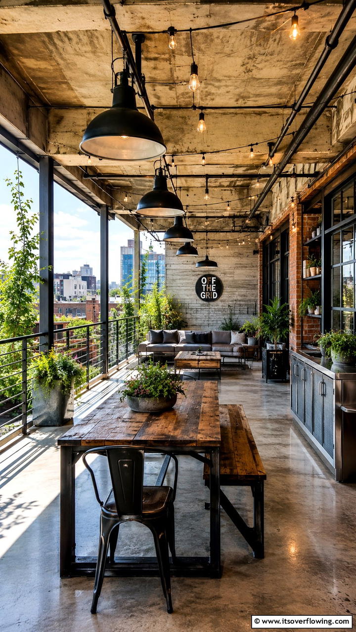 Industrial Loft Veranda - 21 Veranda Ideas to Create a Relaxing Outdoor Retreat