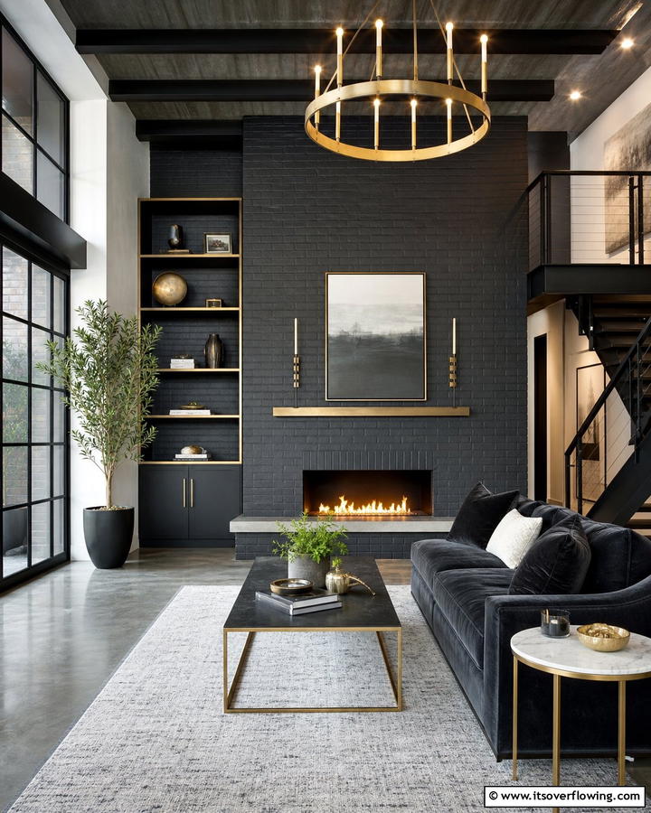 Industrial Luxe Upgrade - 21 Painted Brick Fireplace Makeovers for Modern Interiors