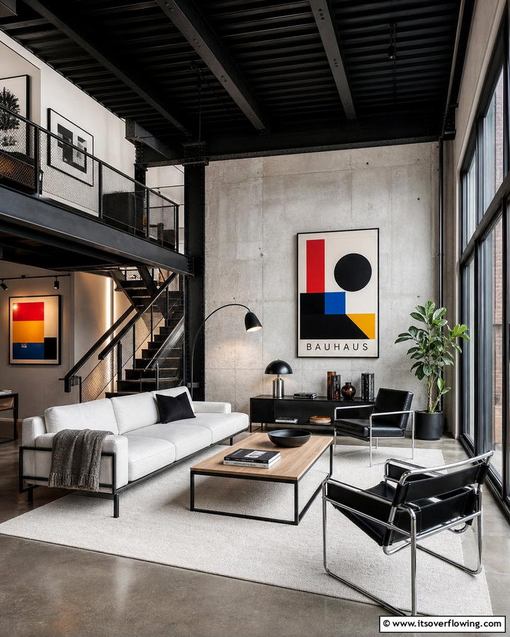 Industrial Material Accents - 25 Bauhaus Interior Design Ideas for a Minimalist Look