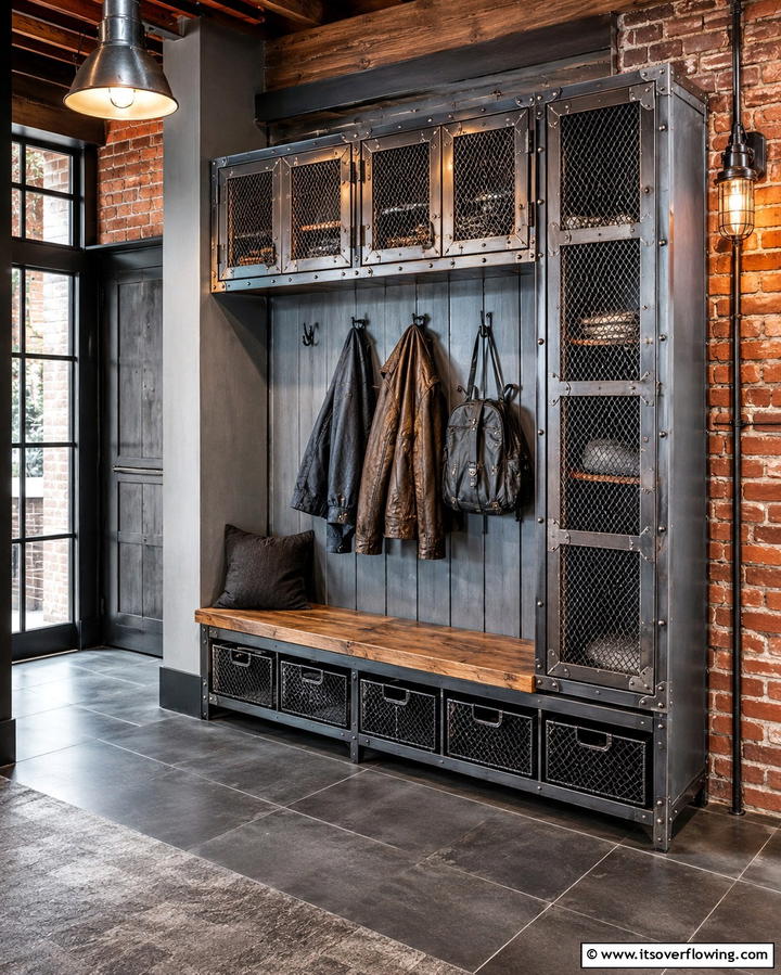 Industrial Metal Accents - 30 Locker Decor Ideas- Organize with Style at Home