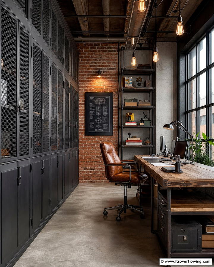 Industrial Metal Accents - 21 Floor to Ceiling Cabinets Ideas for Modern Home Storage
