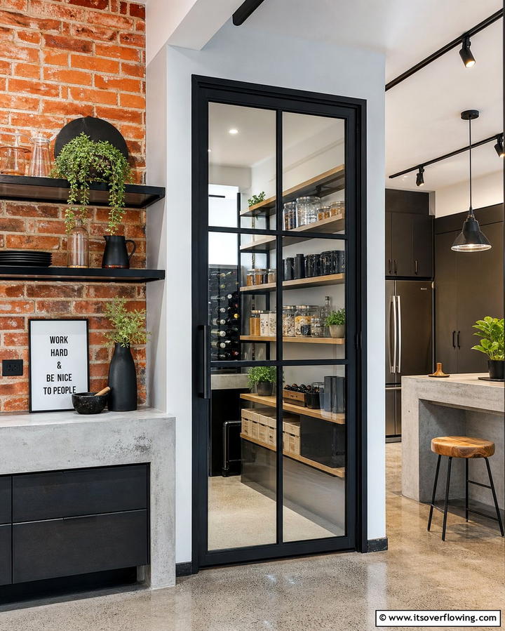 Industrial Metal Doors - 25 Pantry Door Ideas for Stylish and Functional Spaces