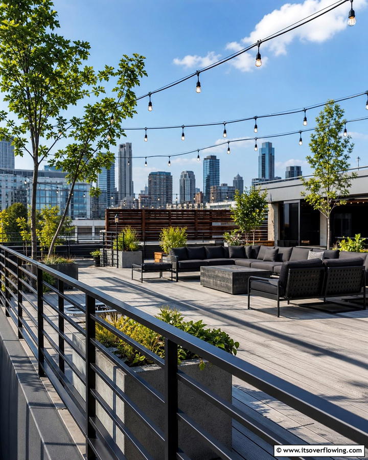 Industrial Metal Railing - 21 Deck Railing Ideas for Style and Safety