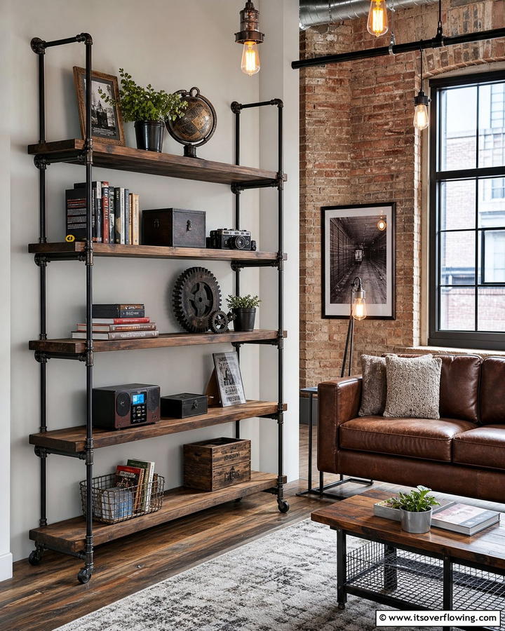 Industrial Metal Shelf Display - 21 Corner Shelf Ideas for Stylish Space Optimization
