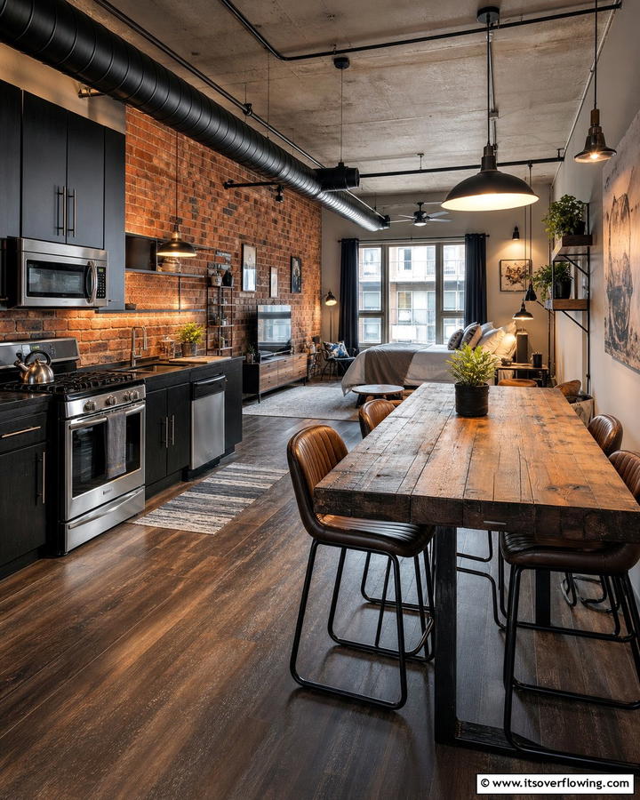 Industrial Modern Appeal - 21 Apartment Decorating Ideas for Stylish Small Spaces