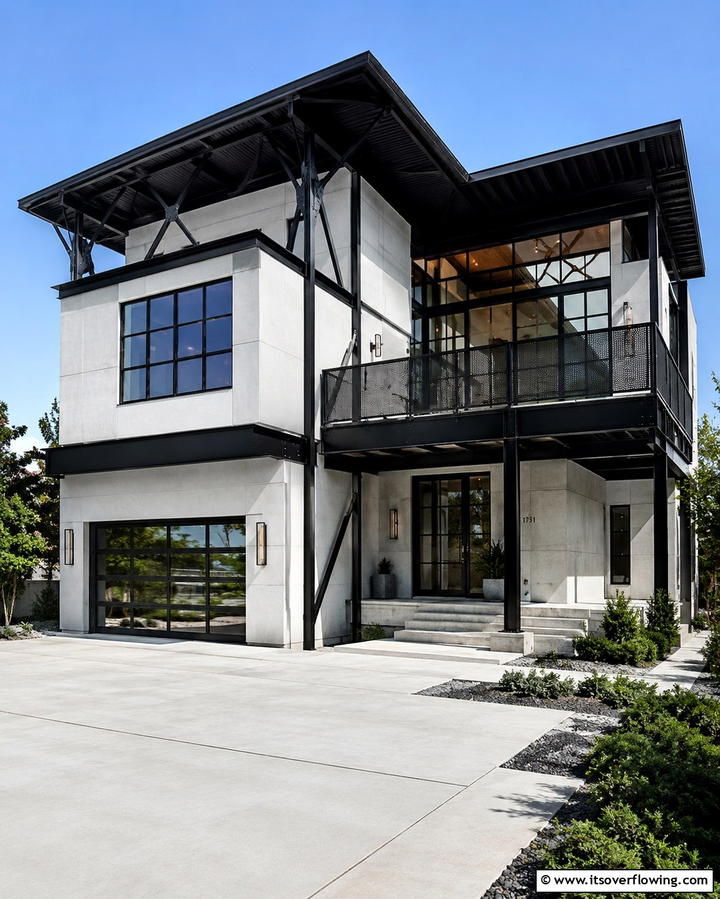 Industrial Modern Fusion - 25 White Exterior Home with a Black Roof Ideas