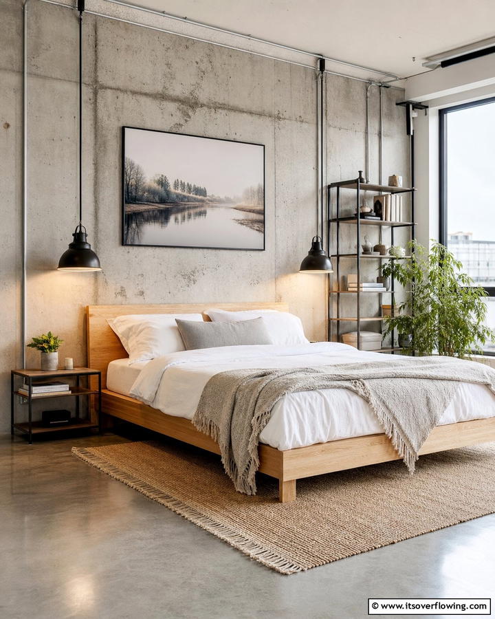 Industrial Nordic Style - 21 Scandinavian Bedroom Designs for Minimalist Comfort