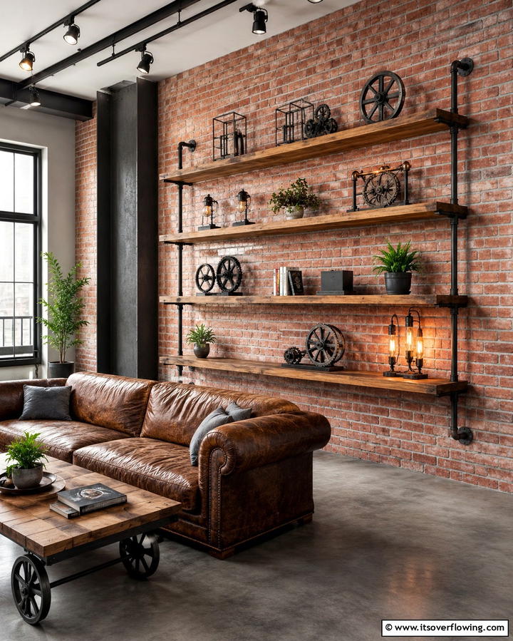 Industrial Pipe Floating Shelves - 25 Floating Shelves Ideas for Stylish and Functional Storage