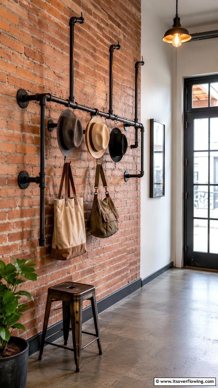 Industrial Pipe Hat Rack - 30 Creative Hat Rack Ideas for Organized Entryways