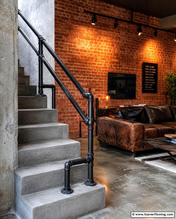 Industrial Pipe Railings - 25 Stair Railing Ideas for Modern and Traditional Homes