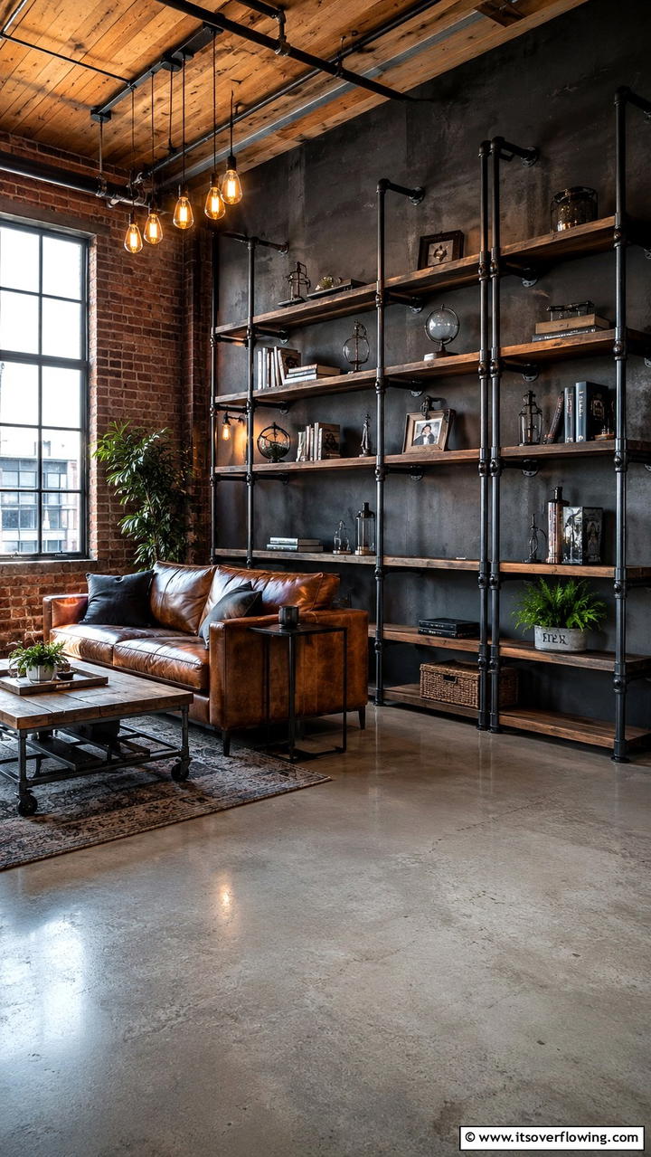 Industrial Pipe Shelves for Urban Style - 30 Bookshelf Organization Ideas for Stylish Order