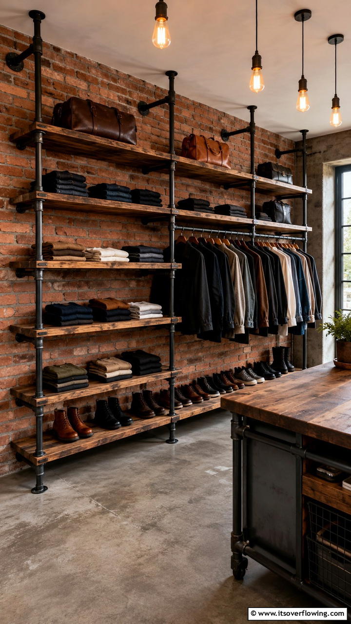 Industrial Pipe Shelving - 30 Closet Shelving Ideas for Maximizing Storage and Space