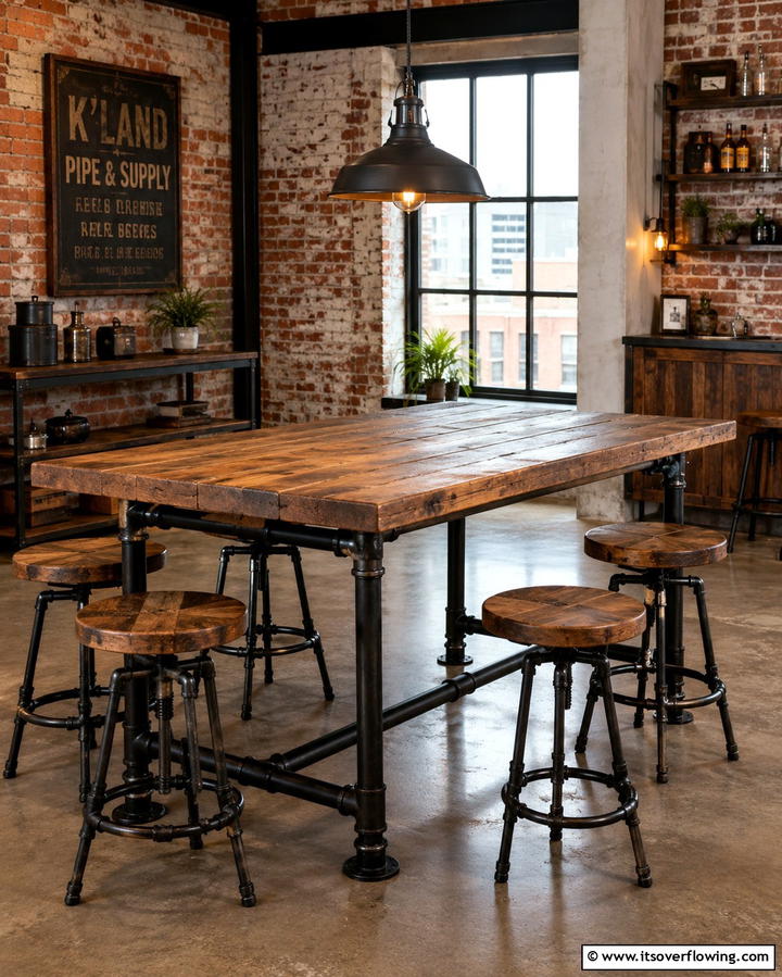 Industrial Pipe Table - 25 Small Kitchen Table Ideas for Cozy Meals