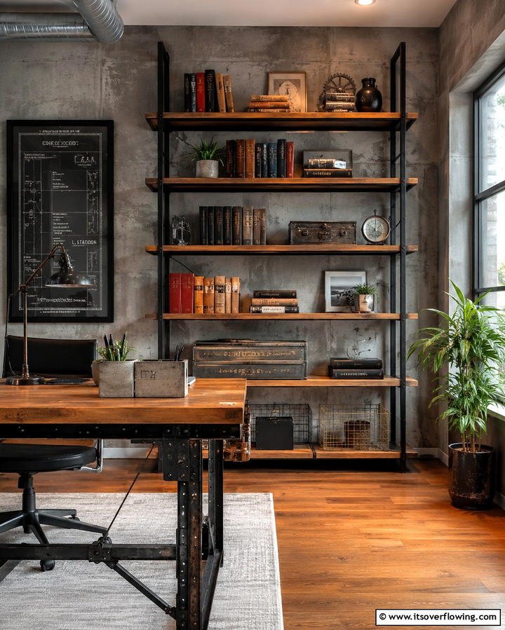 Industrial Shelving Units - 25 Grunge Aesthetic Room Decor Ideas for a Unique Look