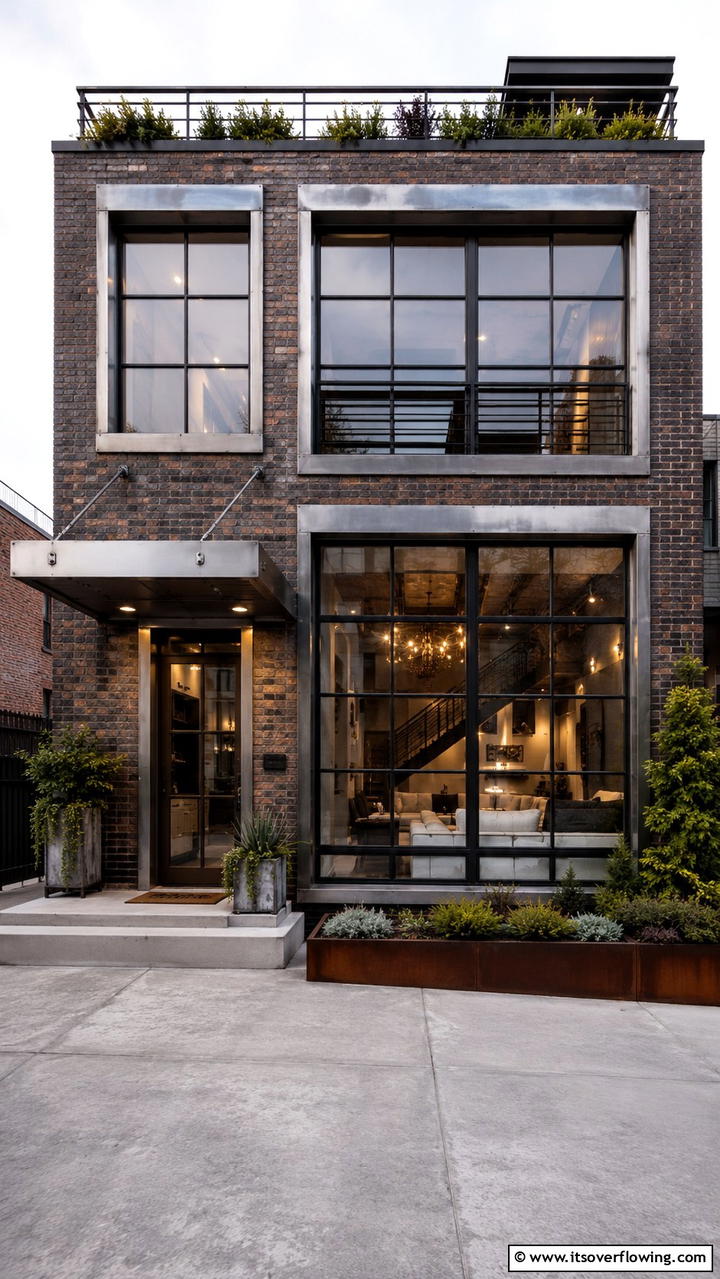 Industrial Steel Trim - 30 Exterior Window Trim Ideas to Enhance Curb Appeal