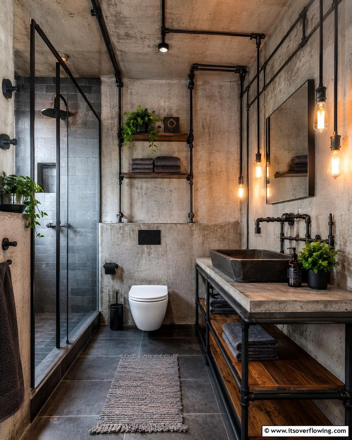 Industrial Style Bathrooms - 25 Aesthetic Bathroom Ideas for a Spa-Like Retreat