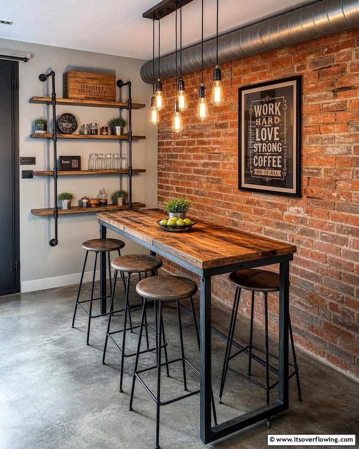 Industrial Style Breakfast Nook - 21 Cozy Breakfast Nook Ideas for Charming Kitchen Corners