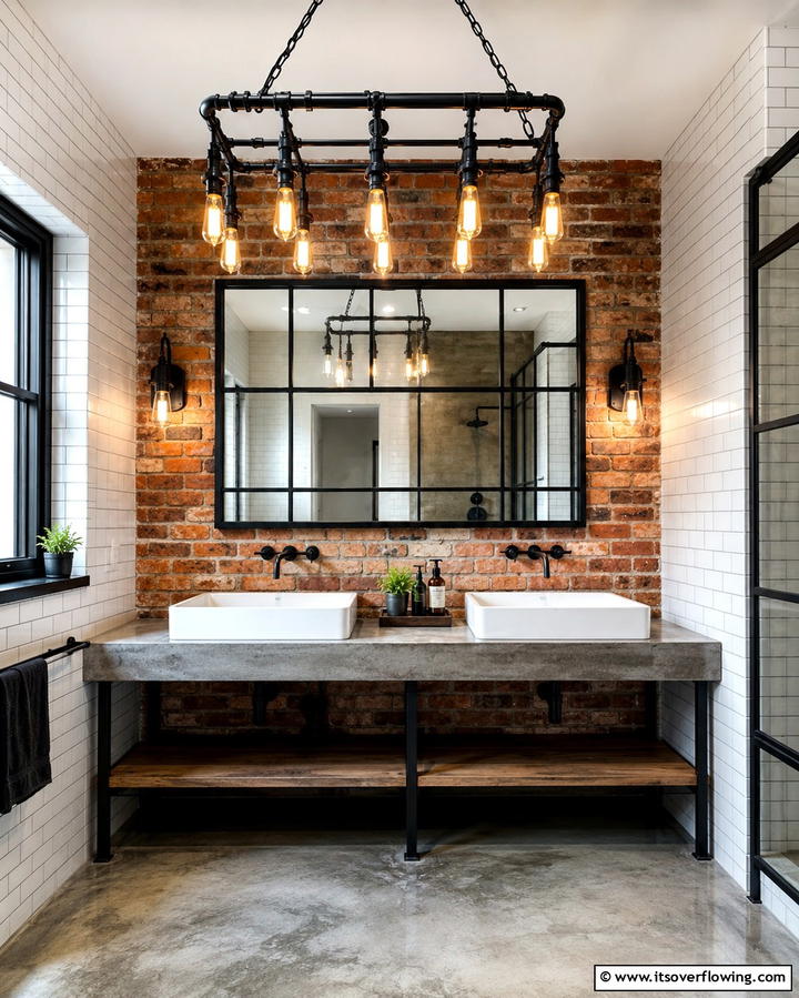 Industrial Style Chandeliers - 25 Bathroom Chandelier Ideas for a Luxurious Touch