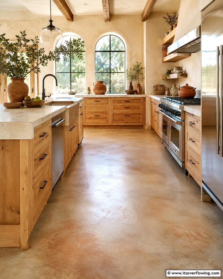 Industrial Style Concrete - 30 Industrial Chic Concrete Floor Kitchen Design Concepts