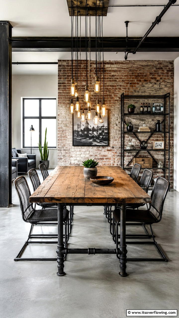 Industrial Style Dining - 30 Dining Room Ideas for Memorable Gatherings
