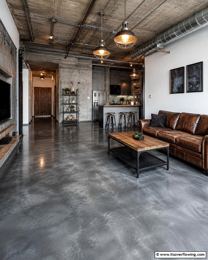 Industrial Style Epoxy Floors - 25 Epoxy Floor Designs for Modern and Durable Homes