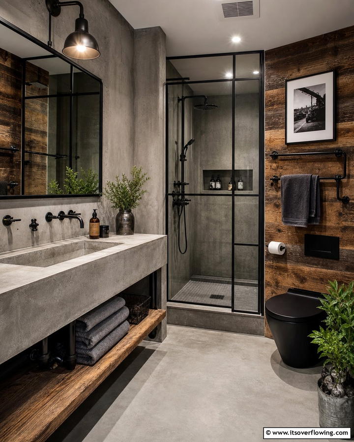 Industrial Style Fixtures - 25 Man Cave Bathroom Ideas for a Unique Space