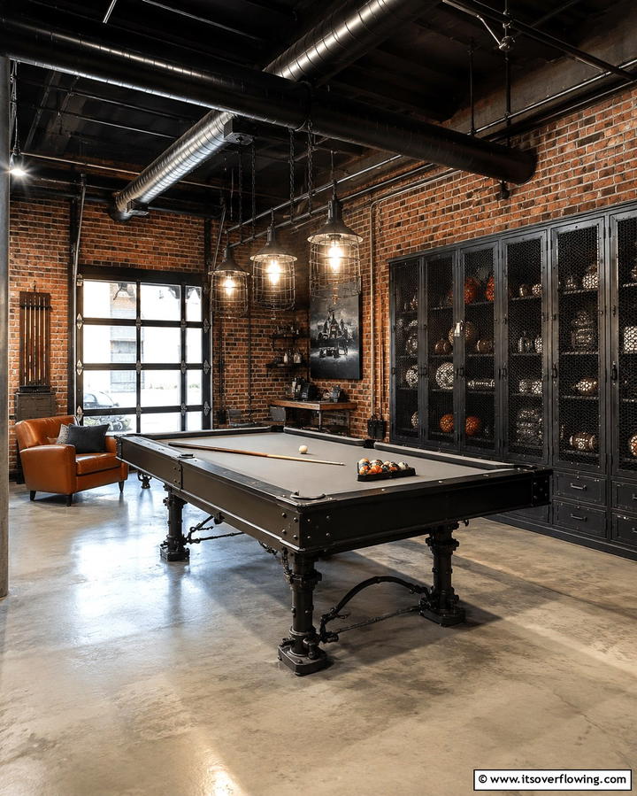Industrial Style Game Room - 30 Garage Game Room Ideas for Ultimate Entertainment Zones