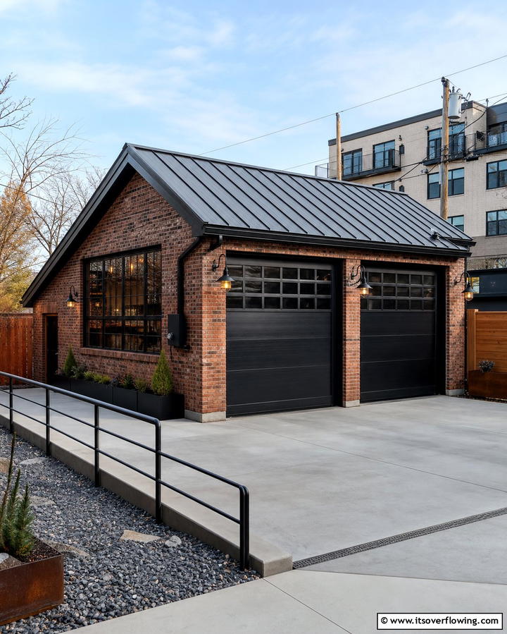 Industrial Style GarageExact - 25 Detached Garage Ideas for Extra Storage and Style