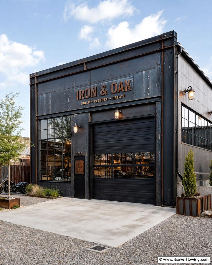Industrial Style GarageOne - 25 Detached Garage Ideas for Extra Storage and Style