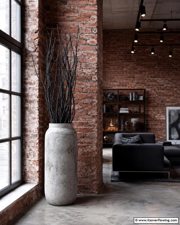 Industrial Style with Concrete Vases - 25 Large Floor Vase Decoration Ideas for Stunning Interiors