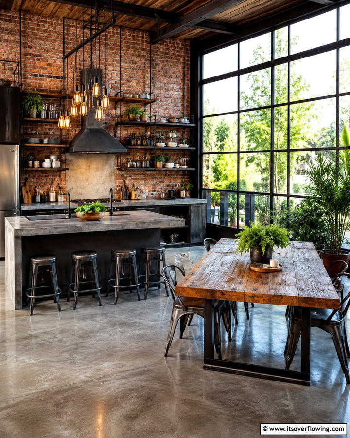 Industrial Sunroom Kitchen - 20 Sunroom Kitchen Ideas for a Bright Cooking Space